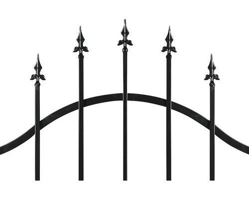 Detail kovového plotu s ozdobnými hroty