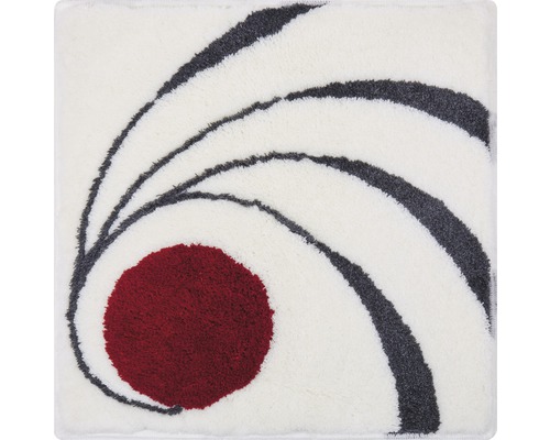 Čtvercová koupelnová předložka s abstraktním vzorem kruhů a linií