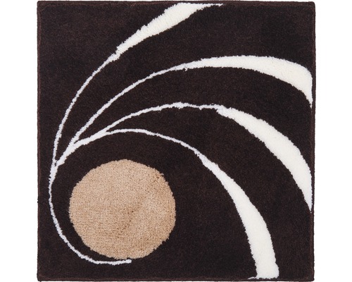 Čtvercový koberec s abstraktním vzorem v hnědé a bílé barvě