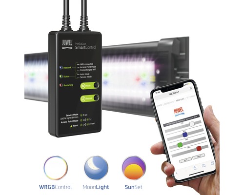 Juwel HeliaLux SmartControl s osvětlením akvária a aplikací pro chytré telefony pro ovládání WRGB, měsíčního světla a západu slunce