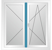 Balkónové dveře plastové dvoukřídlé se štulpem ESG ARON Basic bílé/antracit 1450 x 2000 mm-thumb-3