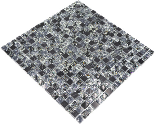 Čtvercová mozaiková dlaždice ze skla a přírodního kamene