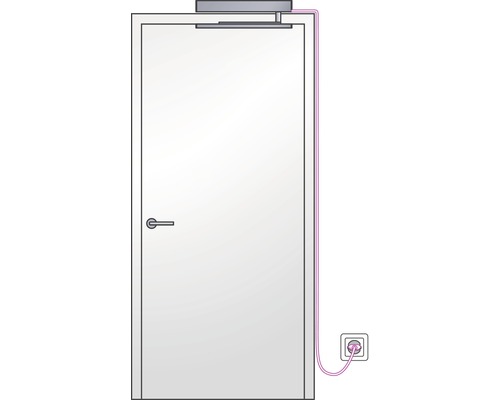 Dveře s elektrickým zavíračem a zásuvkou