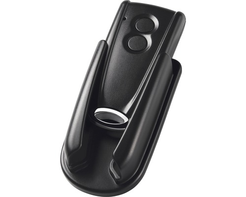 Černý dálkový ovladač s držákem