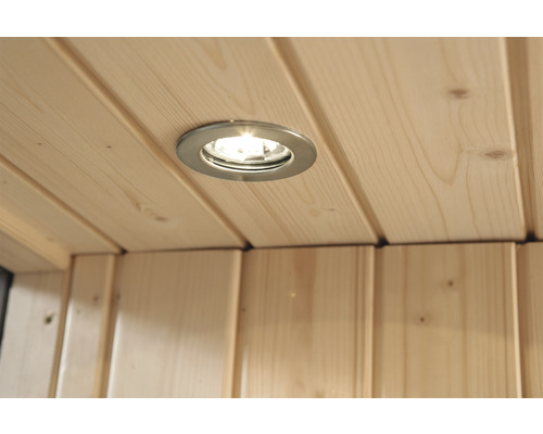 Stropní bodové svítidlo v dřevěném stropě