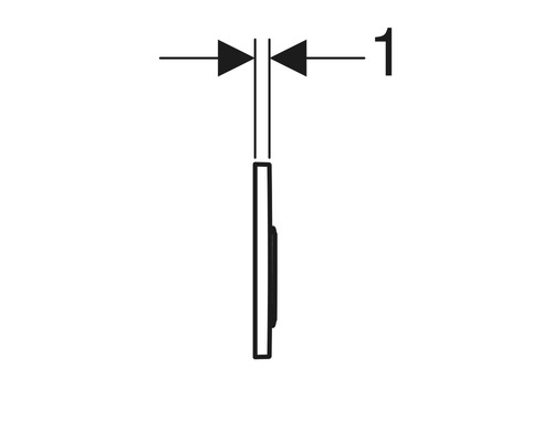 Detailní výkres nástěnné rozety s mezerou jeden milimetr