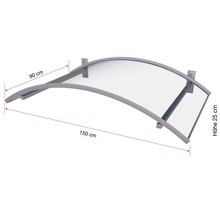 Stříška se šířkou 150 centimetrů, hloubkou 90 centimetrů a výškou 25 centimetrů.