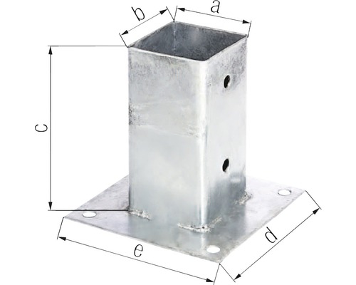 Patka sloupku s rozměry pro dřevěné konstrukce