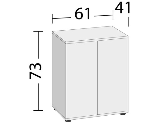 Skříň o rozměrech 73 x 61 x 41 cm