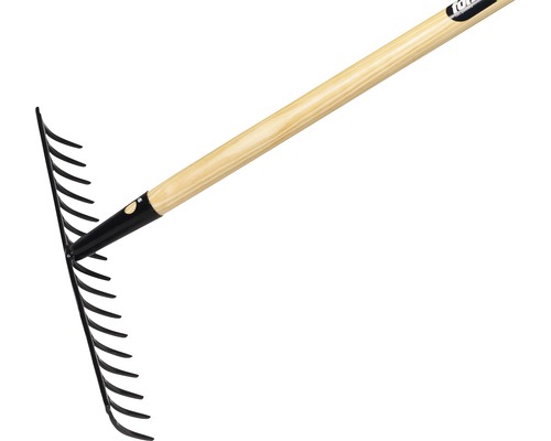 Hrábě s dřevěnou násadou a kovovými zuby