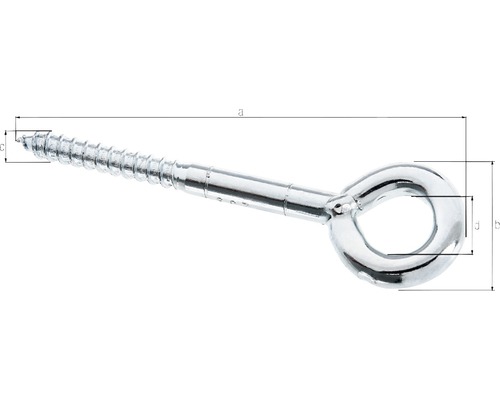 Šroub s okem s rozměry