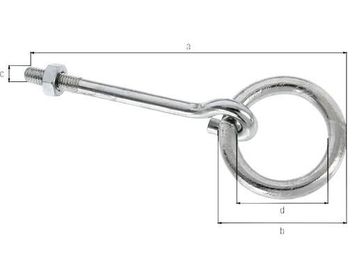 Šroub s okem, maticí a závitem