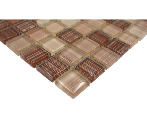 Mozaiková dlaždice ze skla se čtvercovými kameny