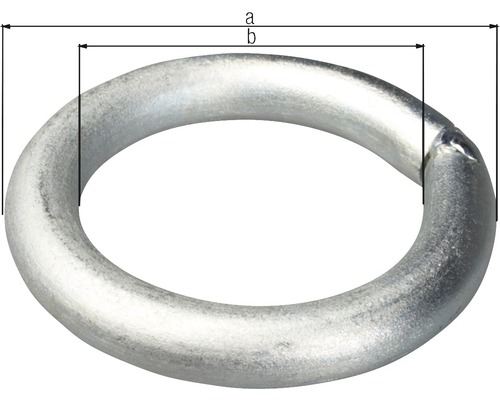 Kulatý kovový kroužek s rozměry