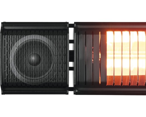 Detail infra ohřívače s reproduktorem