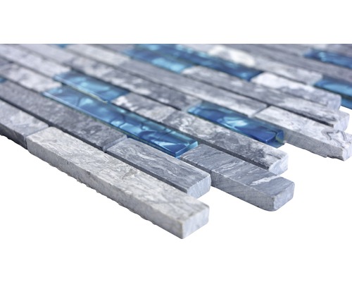 Mozaiková dlaždice z přírodního kamene a skla