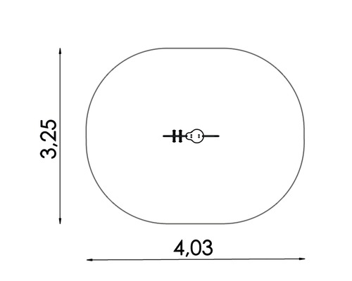 Technický nákres vany s rozměry.
