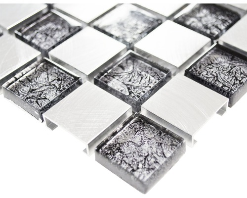 Čtvercová mozaiková dlaždice ze skla a hliníku
