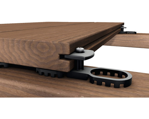 Upevňovací systém terasových prken pro dřevěné terasy