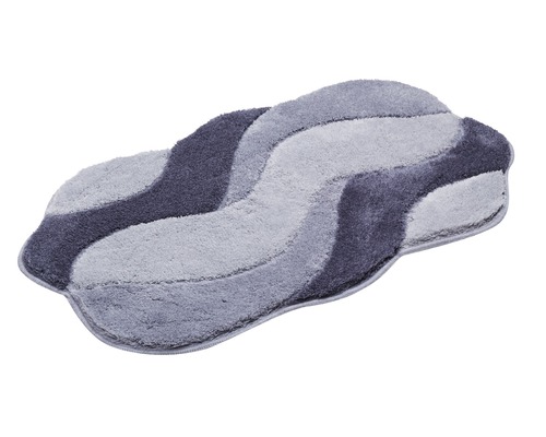 Šedá koupelnová předložka s vlnitým vzorem