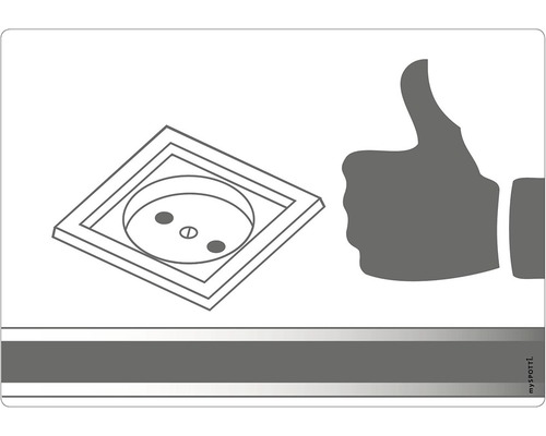 Symbol zásuvky s palcem nahoru