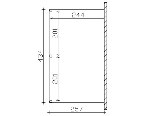 Technický výkres rámu s rozměry