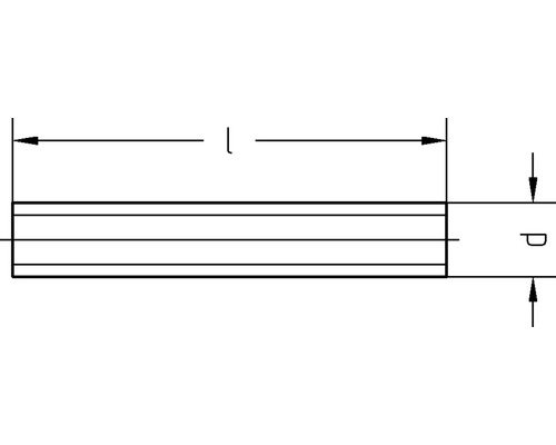 Nákres trámu s údajem o délce
