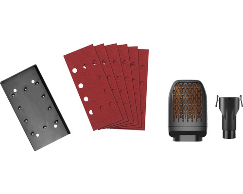 Příslušenství k delta bruskám: brusná deska, brusný papír a odsávání prachu