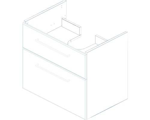 Skříňka pod umyvadlo se dvěma zásuvkami