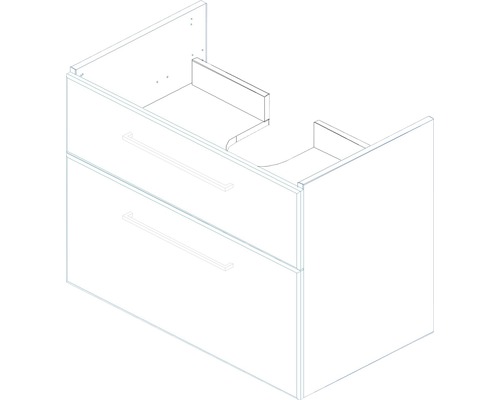 Skříňka pod umyvadlo se dvěma zásuvkami