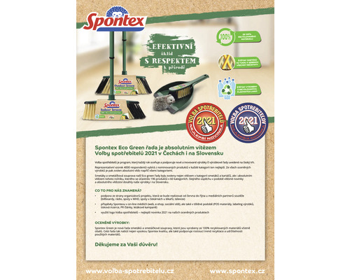 Sada Spontex Eco Green s koštětem a lopatkou a loga a pečetě