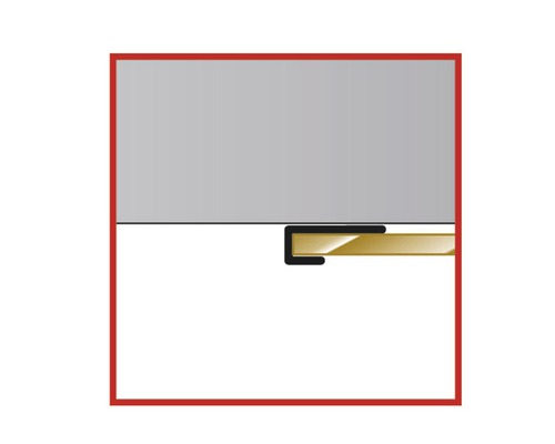 Zobrazení skleněného panelu s podpěrným profilem