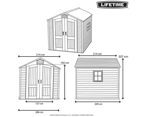 Obrázek zahradního altánu s údaji o velikosti