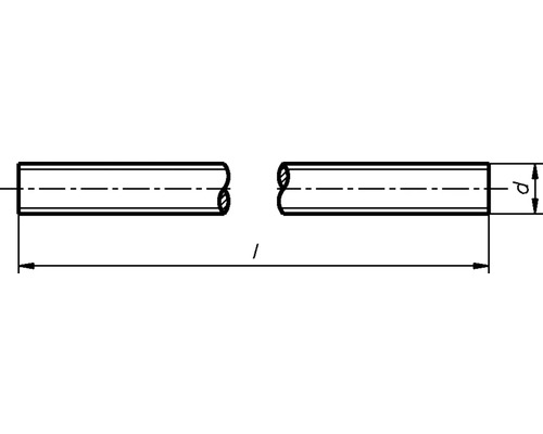 Technický nákres trubky s uvedením délky