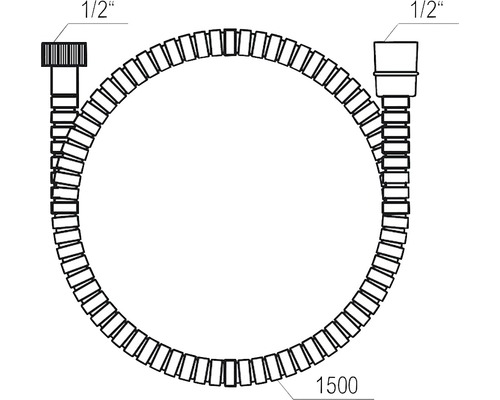 Sprchová hadice, délka 1500 mm, 1/2 palcové připojení