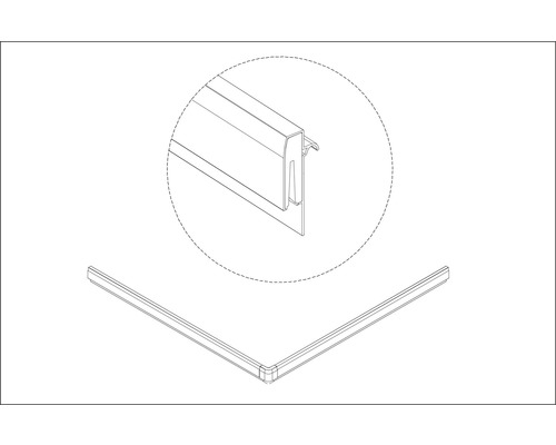 Vodící líšta stříbrná spodní Aurlane BSP135_2L pro sprchový box CAB135