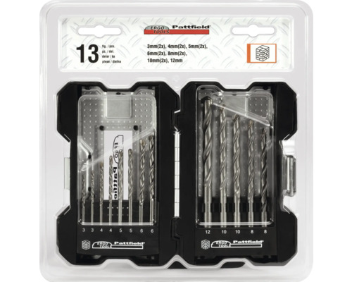 Sada vrtáků do kamene Ergo Pattfield, 13 dílů