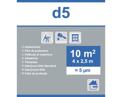 Krycí fólie d5, 10 metrů čtverečních, 4 x 2,5 metru