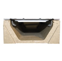 Průřez odvodňovacího žlabu s krytem