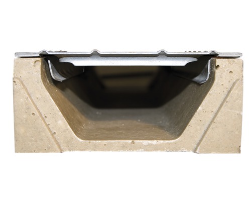 Průřez odvodňovacího žlabu s krytem