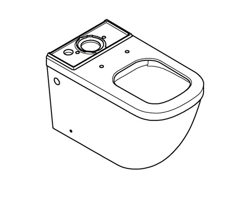 Náčrt závěsného WC pro instalaci v koupelně