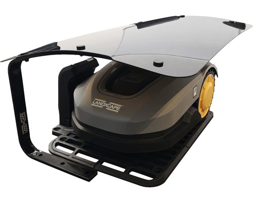 Robotická sekačka Landxcape se stříškou pro ochranu před povětrnostními vlivy