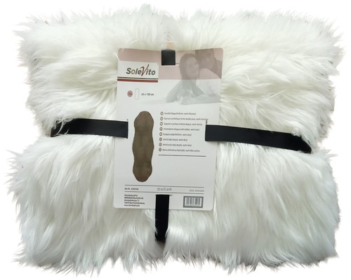 Dekorační kožešina v bílé barvě, 60 x 100 cm