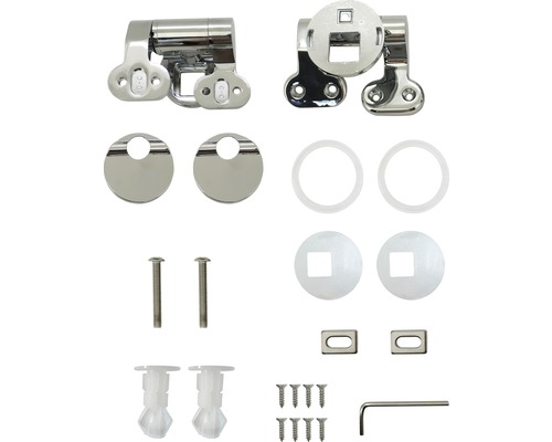 Sada pro upevnění WC sedátka se šrouby, podložkami a panty