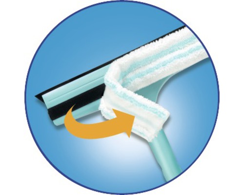 Stěrka na okna s odnímatelným potahem a šipkou