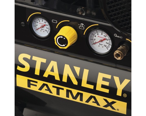 Kompresor Stanley Fatmax s ukazatelem tlaku a nastavovacím knoflíkem