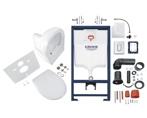 Předstěnový instalační prvek s ovládací deskou, WC a splachovací nádržkou