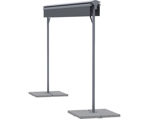 Volně stojící kuřácká kabina z kovu na betonových deskách