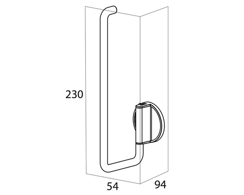 Technický výkres držáku na papírové utěrky s rozměry