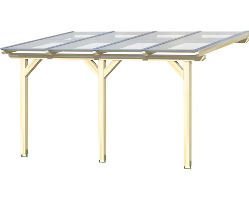 Dřevěný carport s průhlednou střechou
